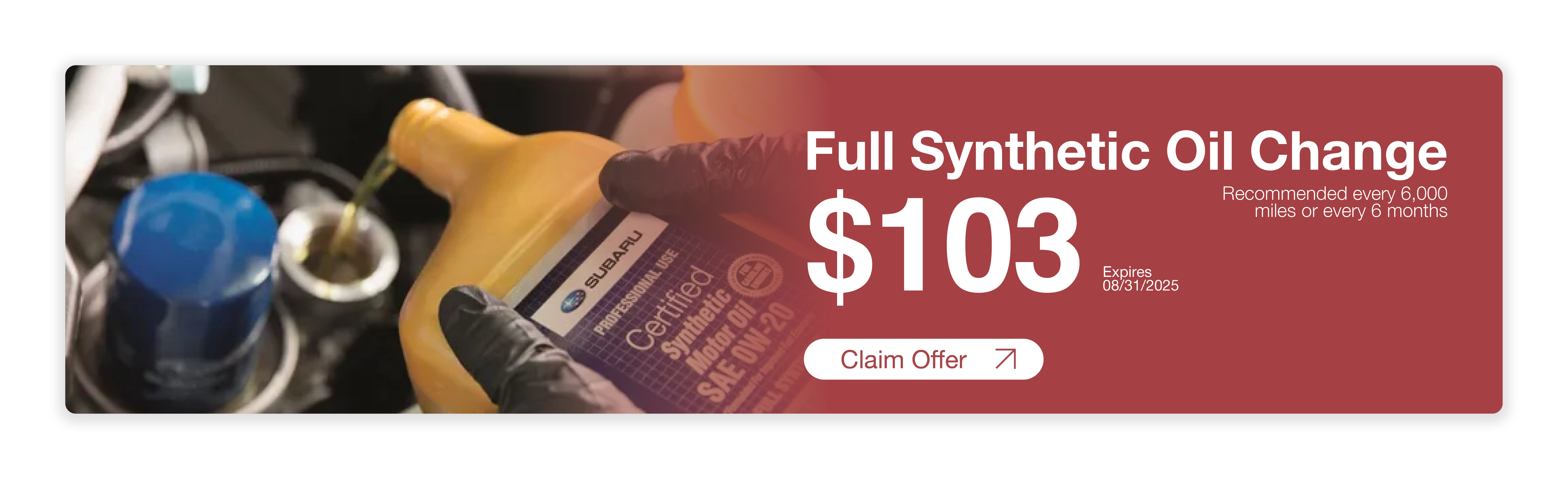 Full Synthetic Oil Change Special